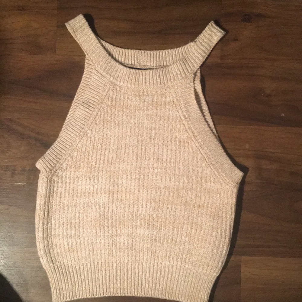 Beige Forever 21 Knitted Halter Top